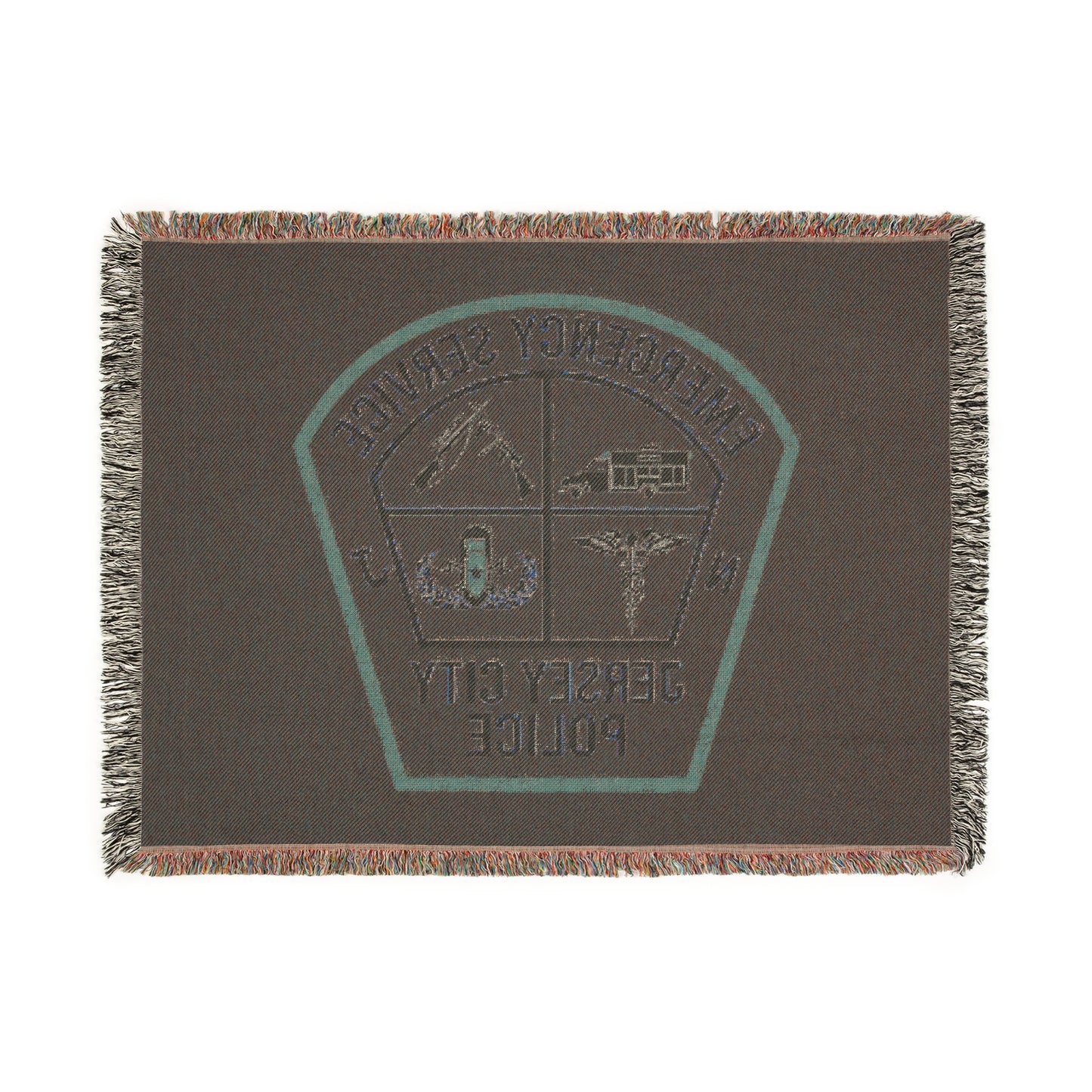 Jersey City Police Emergency Service Woven Throw Blanket