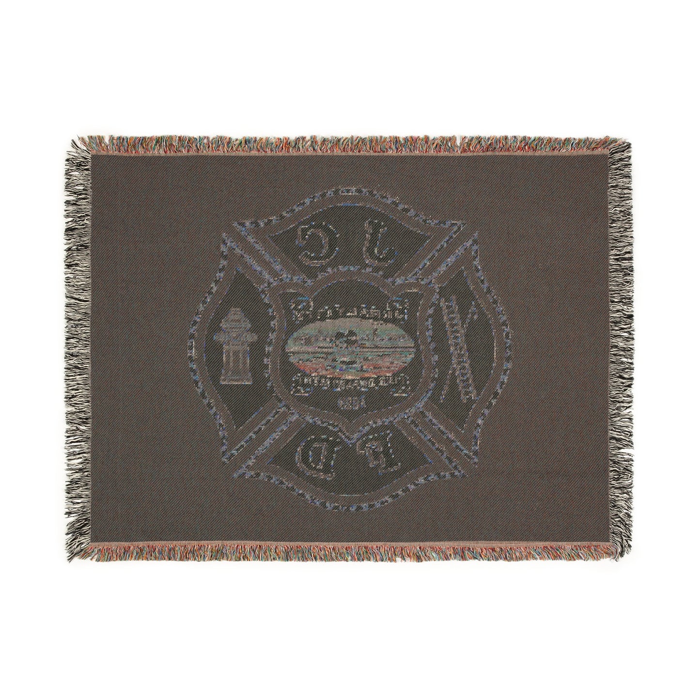 Jersey City Fire Department Woven Blanket — JCFD Department Emblem Throw