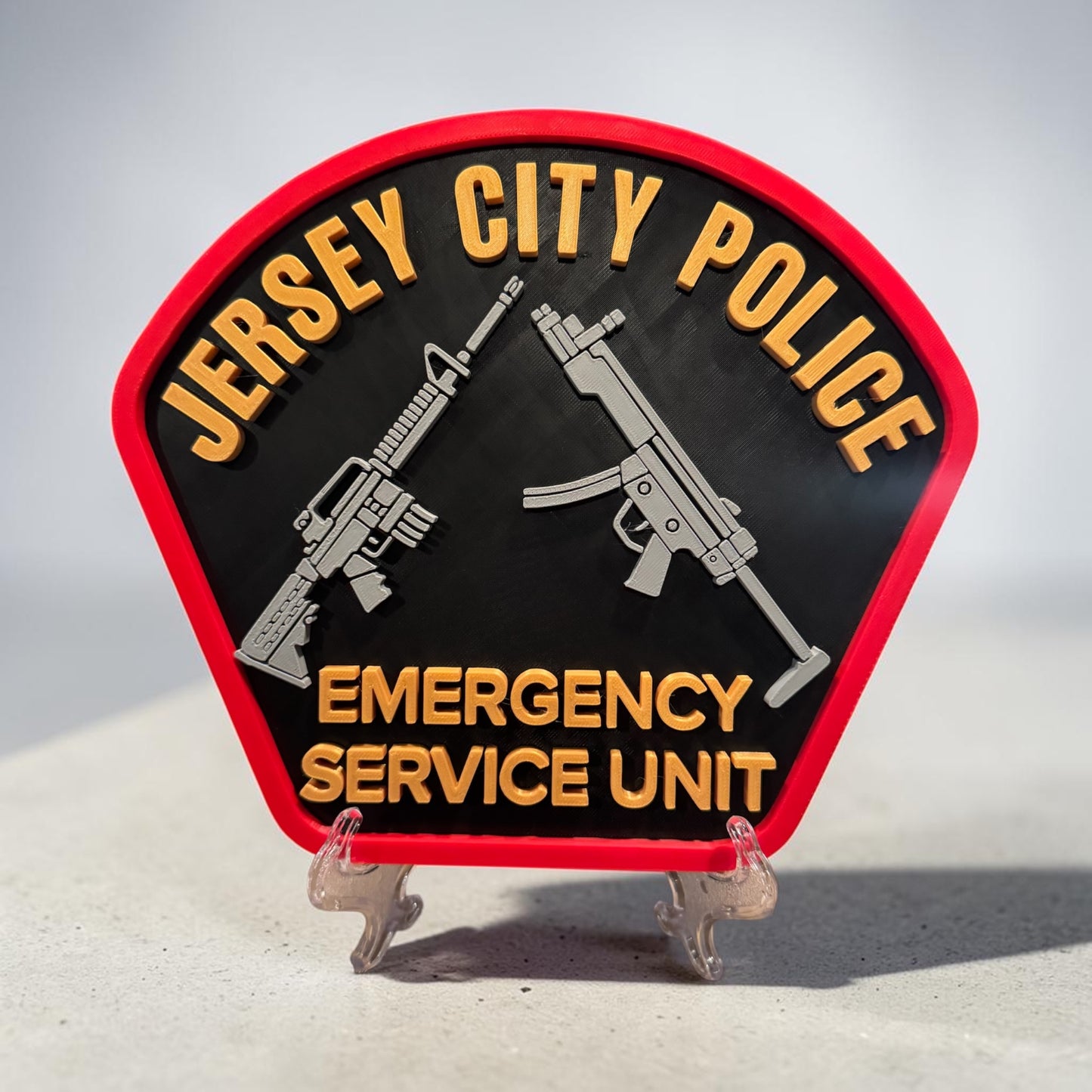 Jersey City Police Esu Patch 3d Printed Desk Plaque