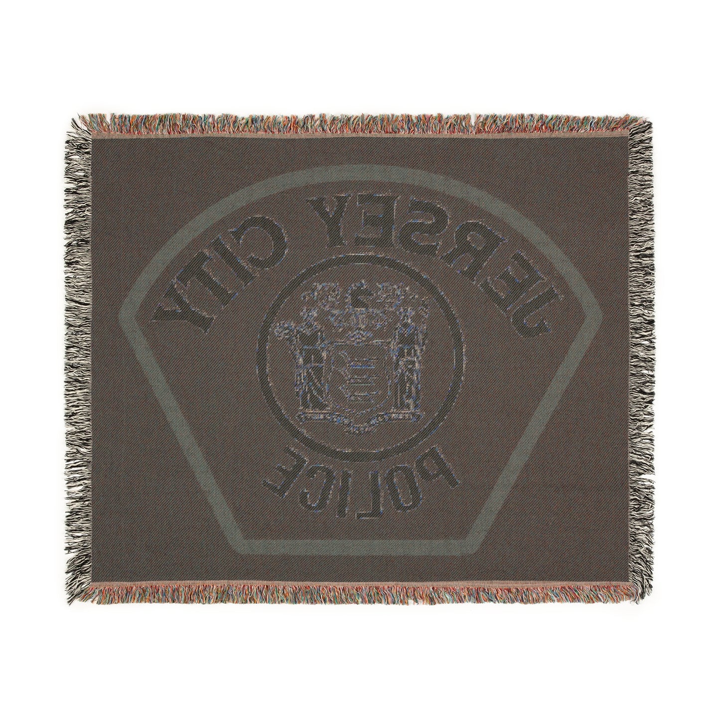 Jersey City Police Patch Woven Throw Blanket
