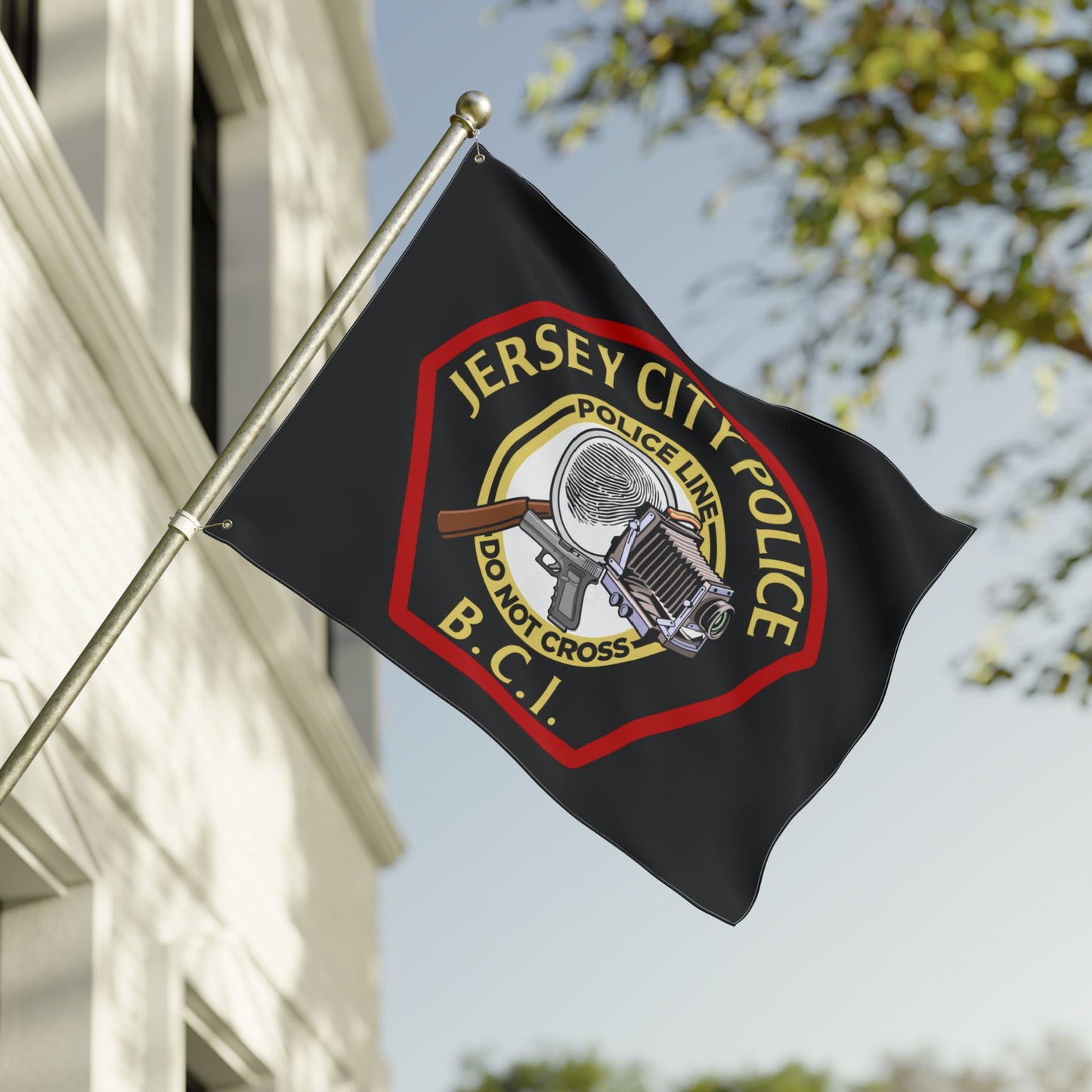 Jersey City Police B.C.I. Double-Sided Flag