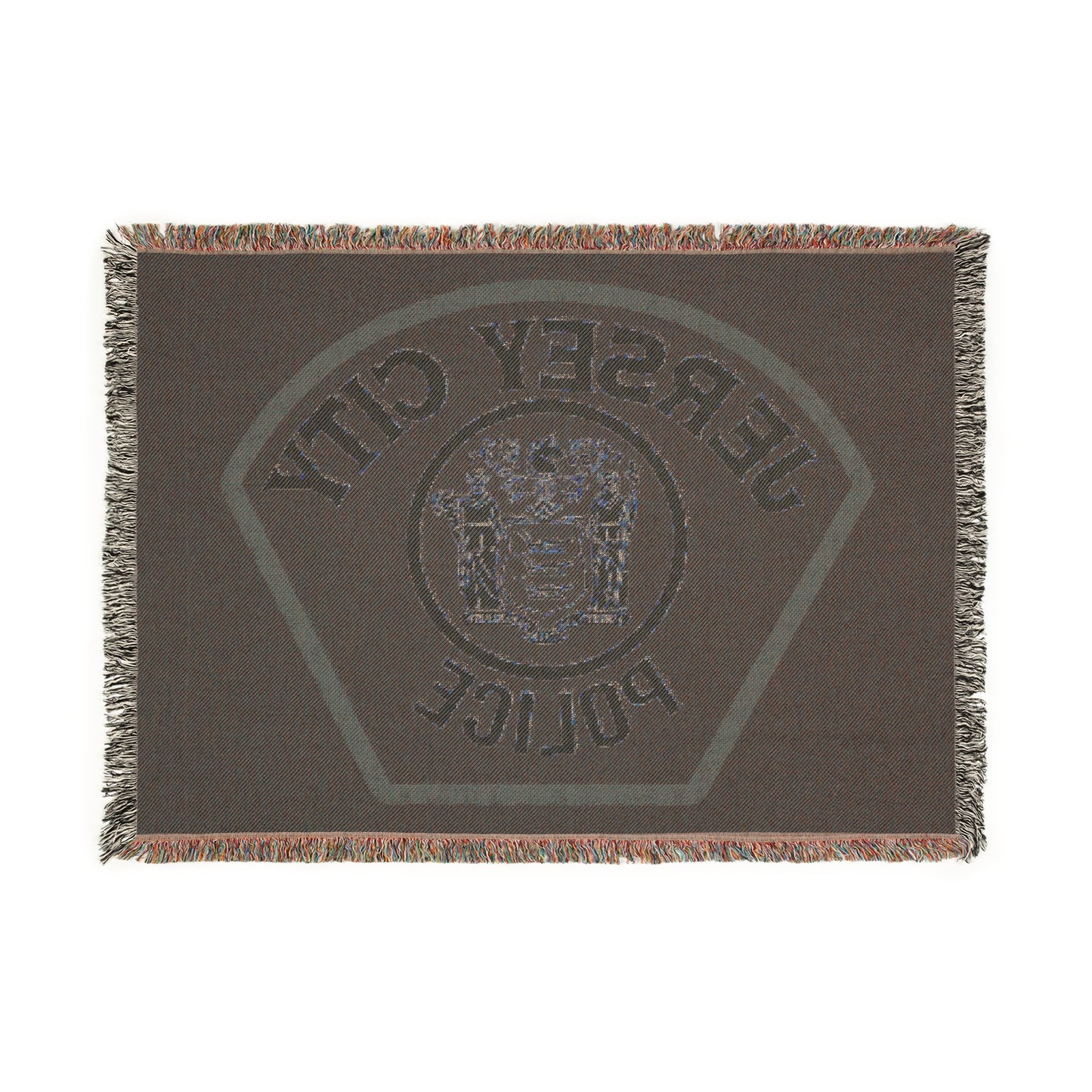 Jersey City Police Patch Woven Throw Blanket