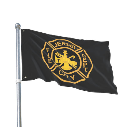 Jersey City Fire Dept Maltese Cross Double-Sided Flag