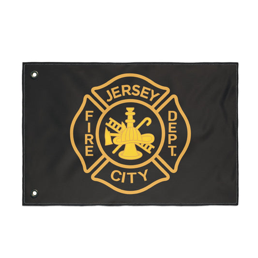 Jersey City Fire Dept Maltese Cross Double-Sided Flag