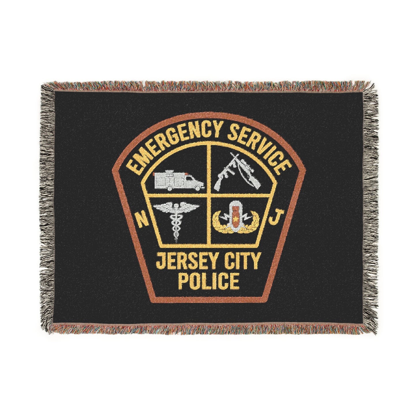 Jersey City Police Emergency Service Woven Throw Blanket