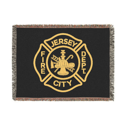 Jersey City Fire Department Woven Blanket — Jersey City Maltese Cross Design