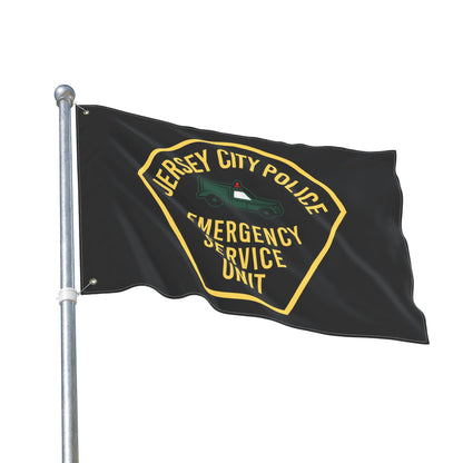 Jersey City Police Original Esu Patch Double-Sided Flag