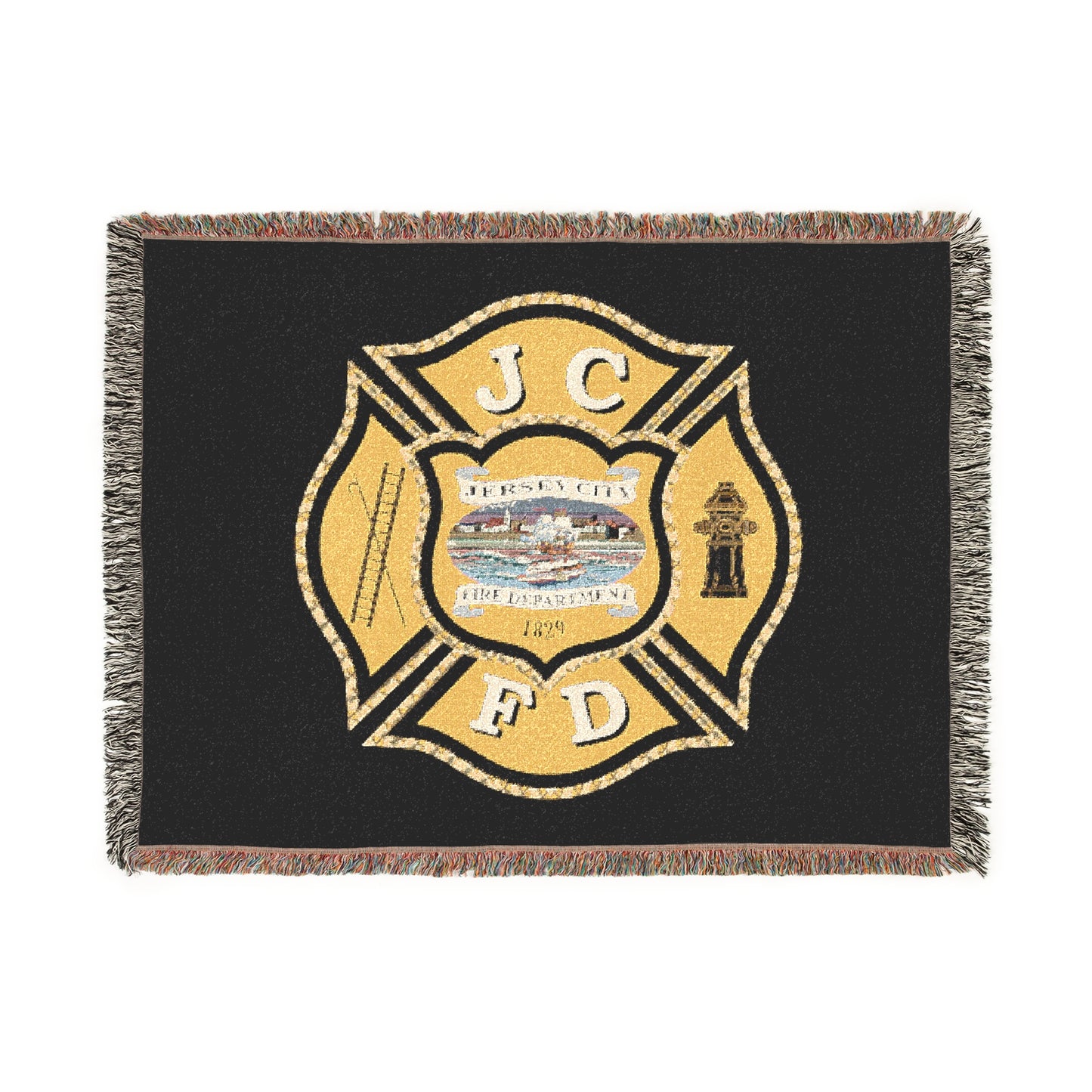 Jersey City Fire Department  Woven Blanket — JCFD Department Emblem Throw