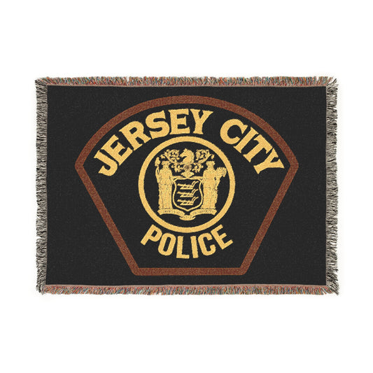Jersey City Police Patch Woven Throw Blanket