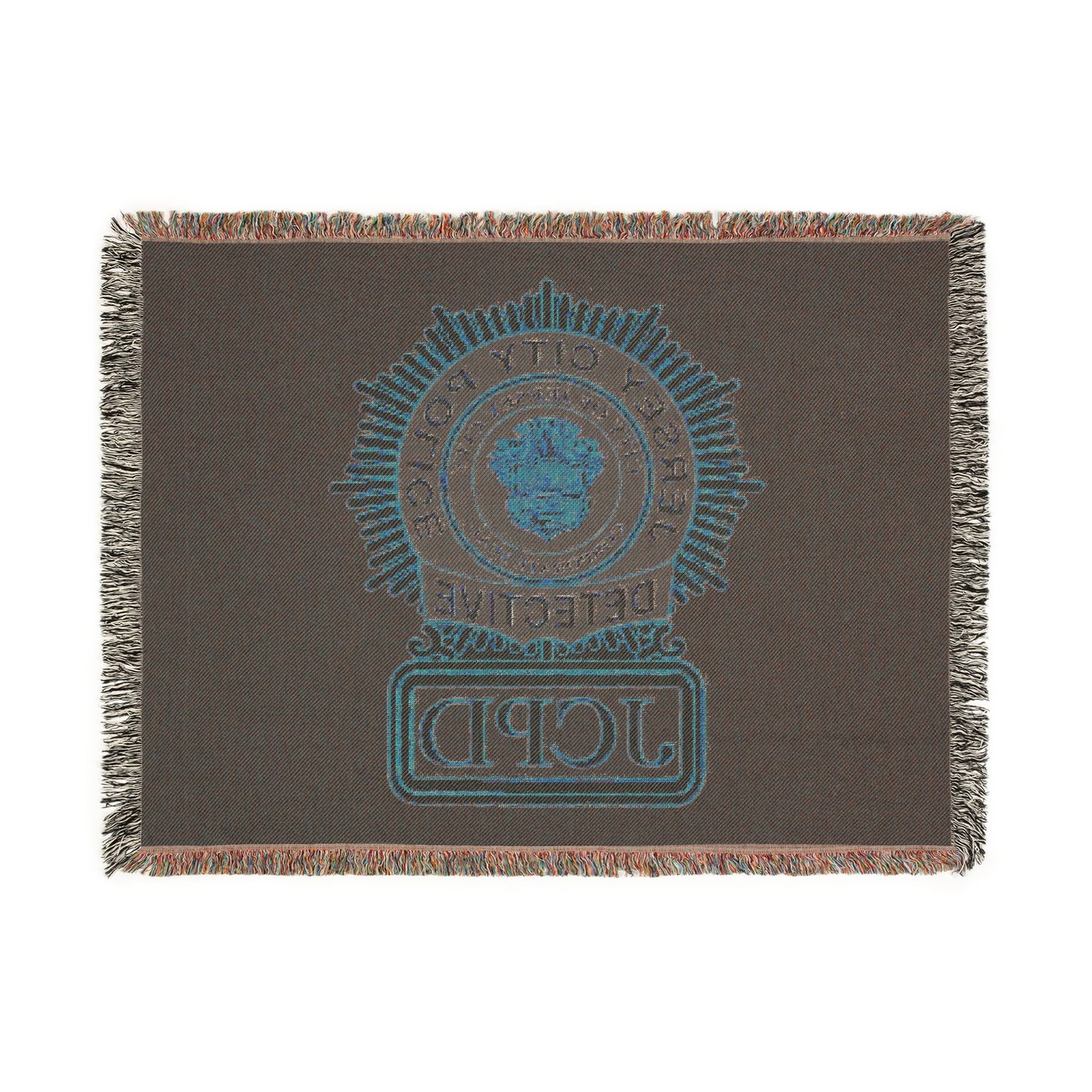 Jerse City Police Detective Badge Woven Blanket | JCPD Detective Badge Throw