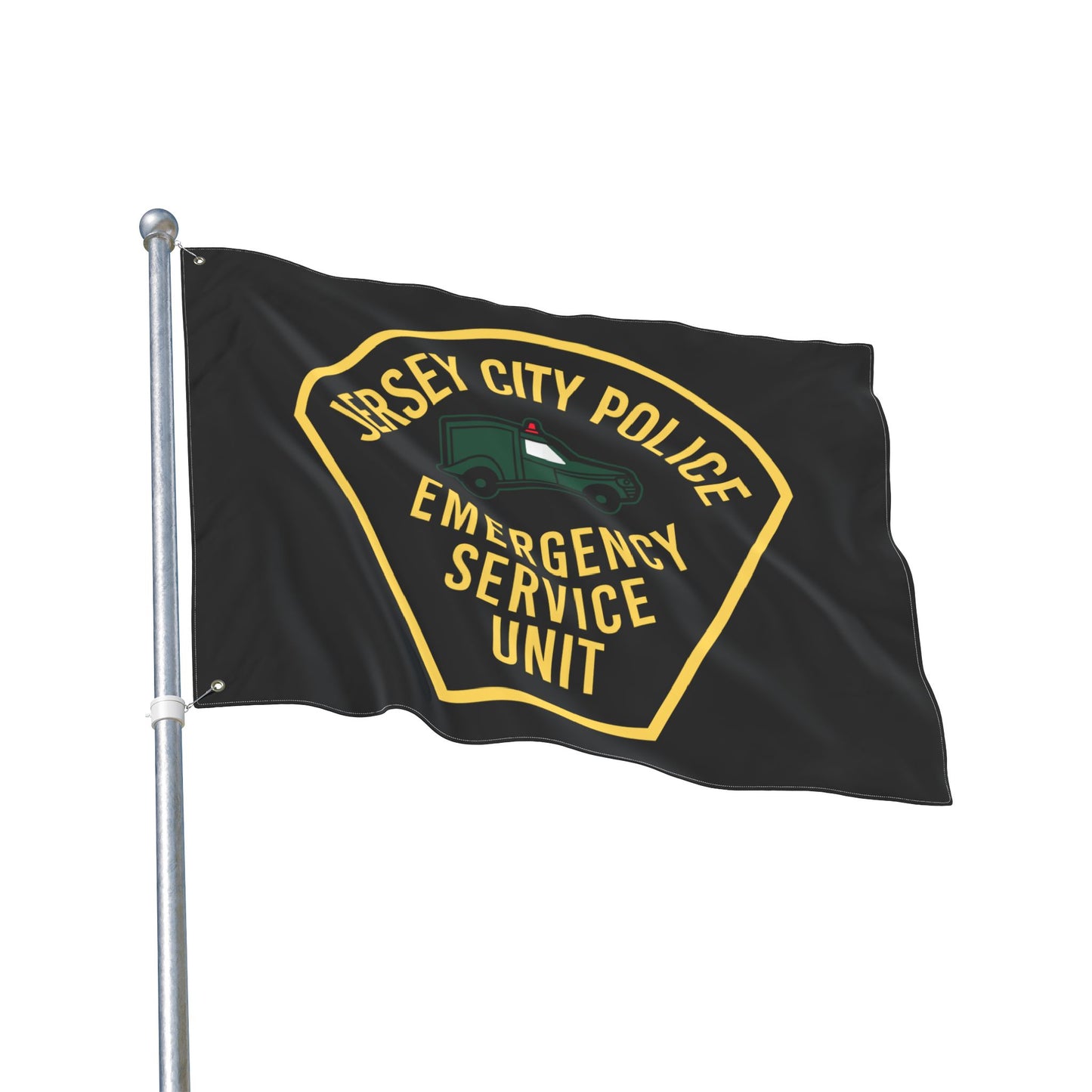 Jersey City Police Original Esu Patch Double-Sided Flag