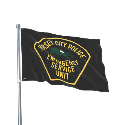 Jersey City Police Original Esu Patch Double-Sided Flag