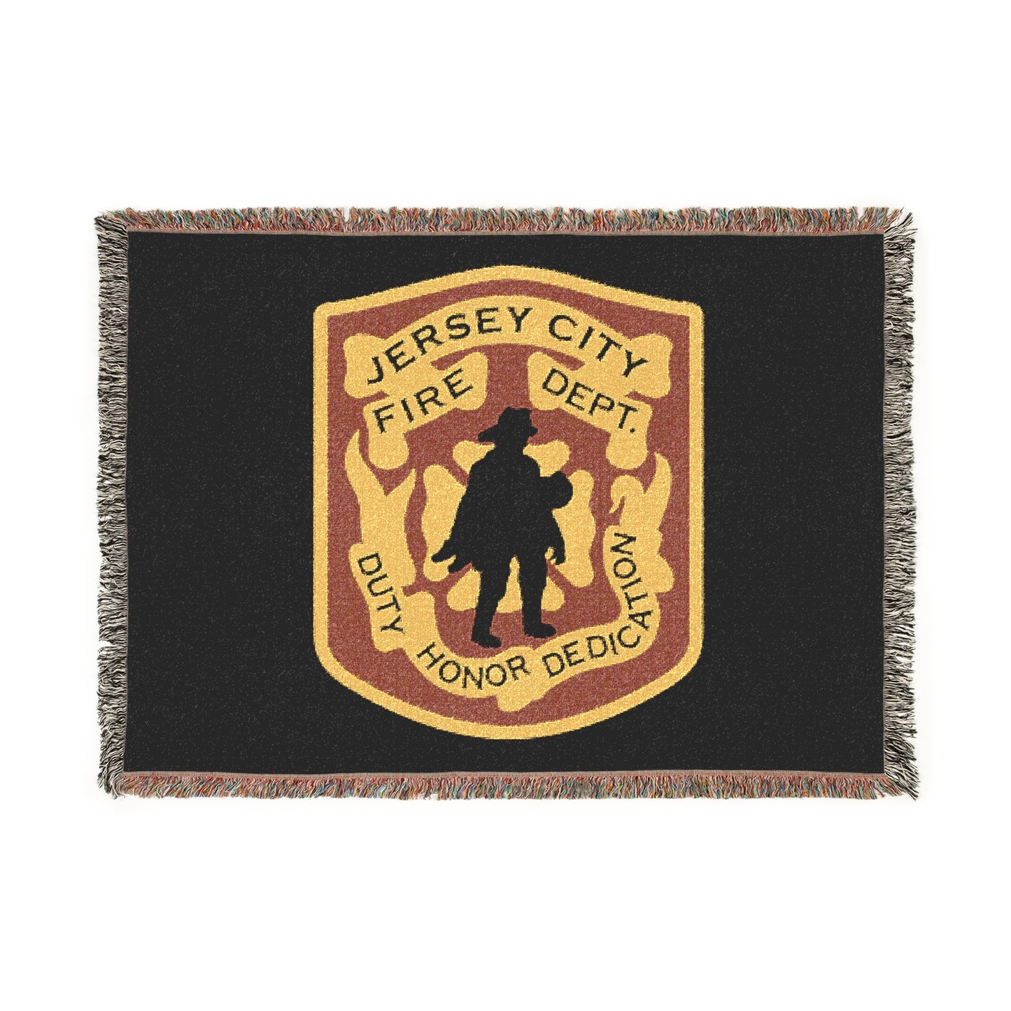 Jersey City Fire Department Patch Woven Blanket — Honor & Duty Throw