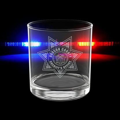 Hudson County Sheriffs Engraved Whiskey Glass 10.5oz