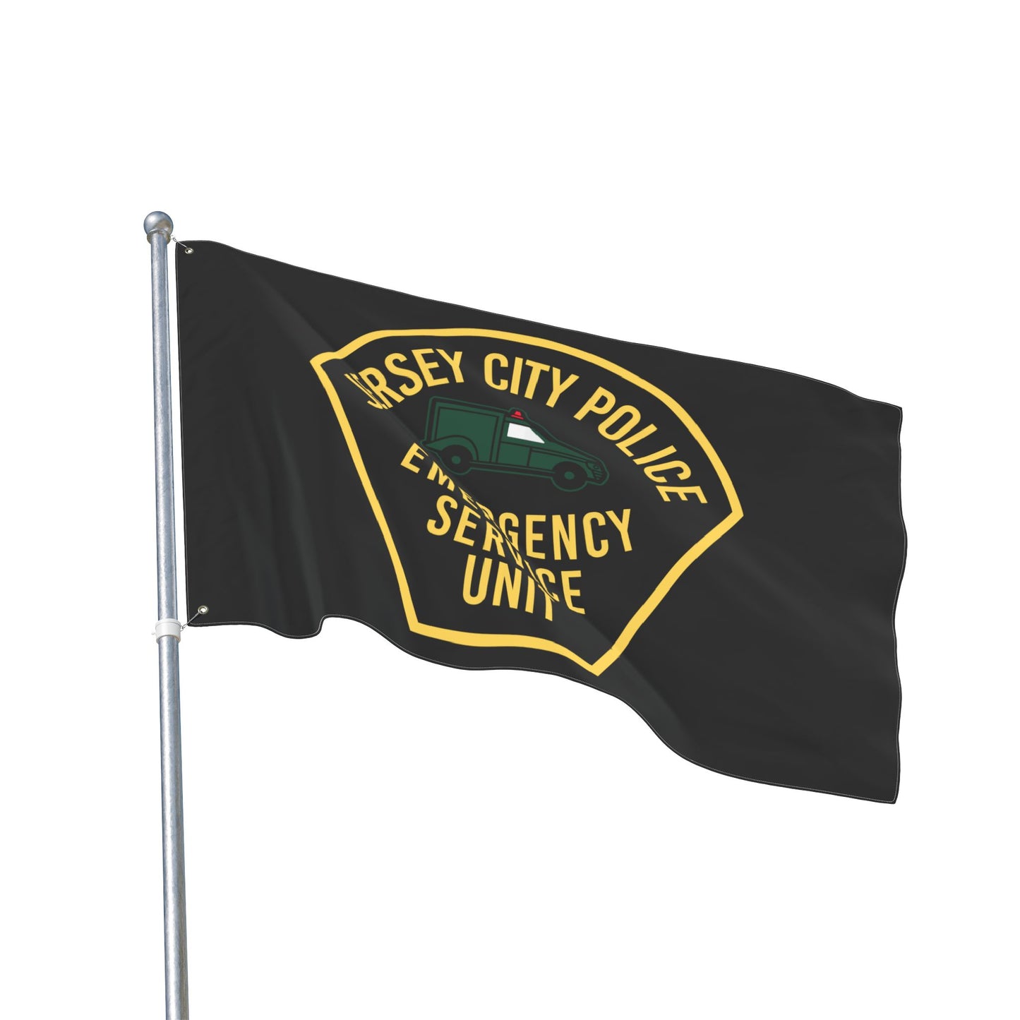 Jersey City Police Original Esu Patch Double-Sided Flag