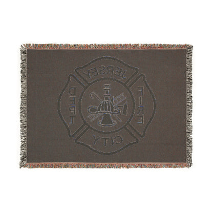 Jersey City Fire Department Woven Blanket — Jersey City Maltese Cross Design