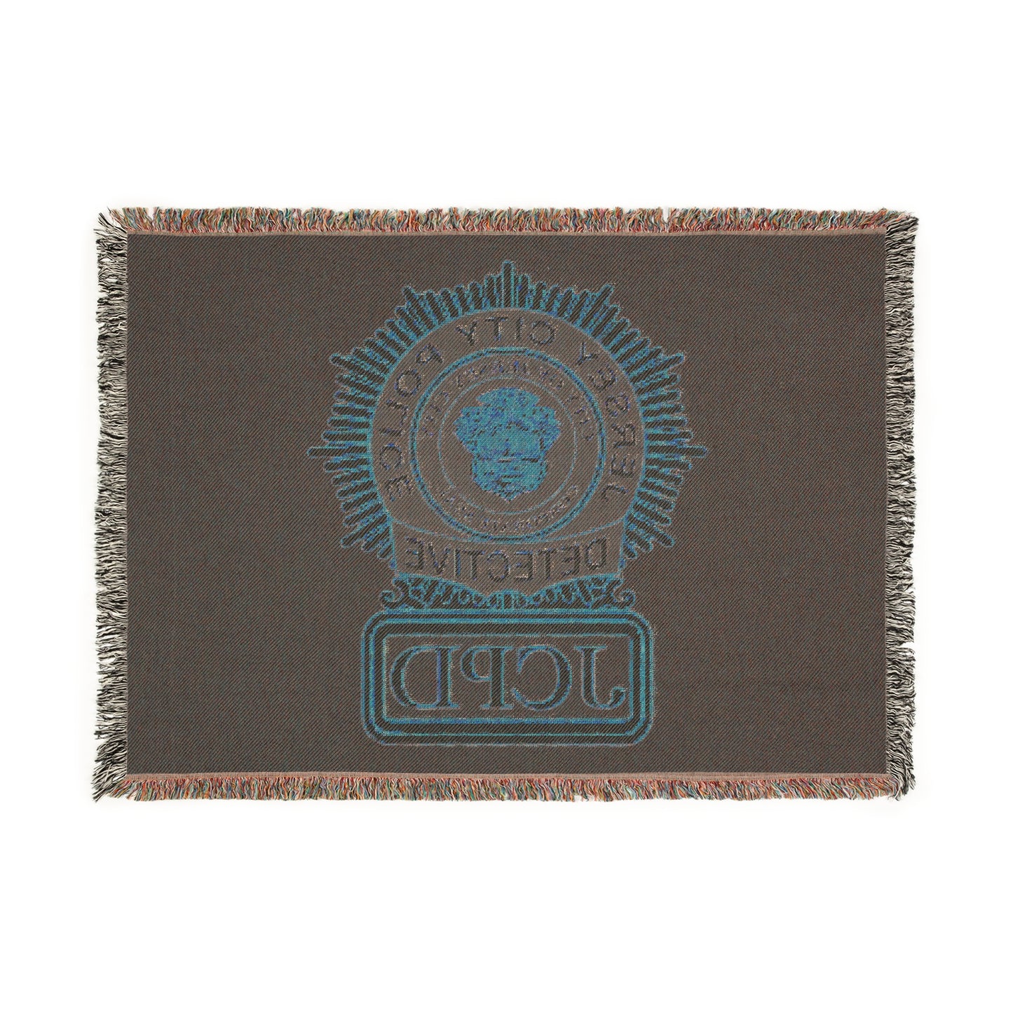 Jerse City Police Detective Badge Woven Blanket | JCPD Detective Badge Throw