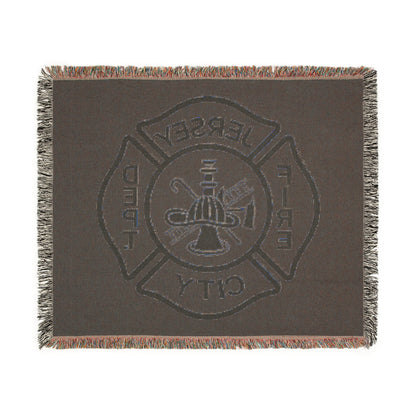 Jersey City Fire Department Woven Blanket — Jersey City Maltese Cross Design