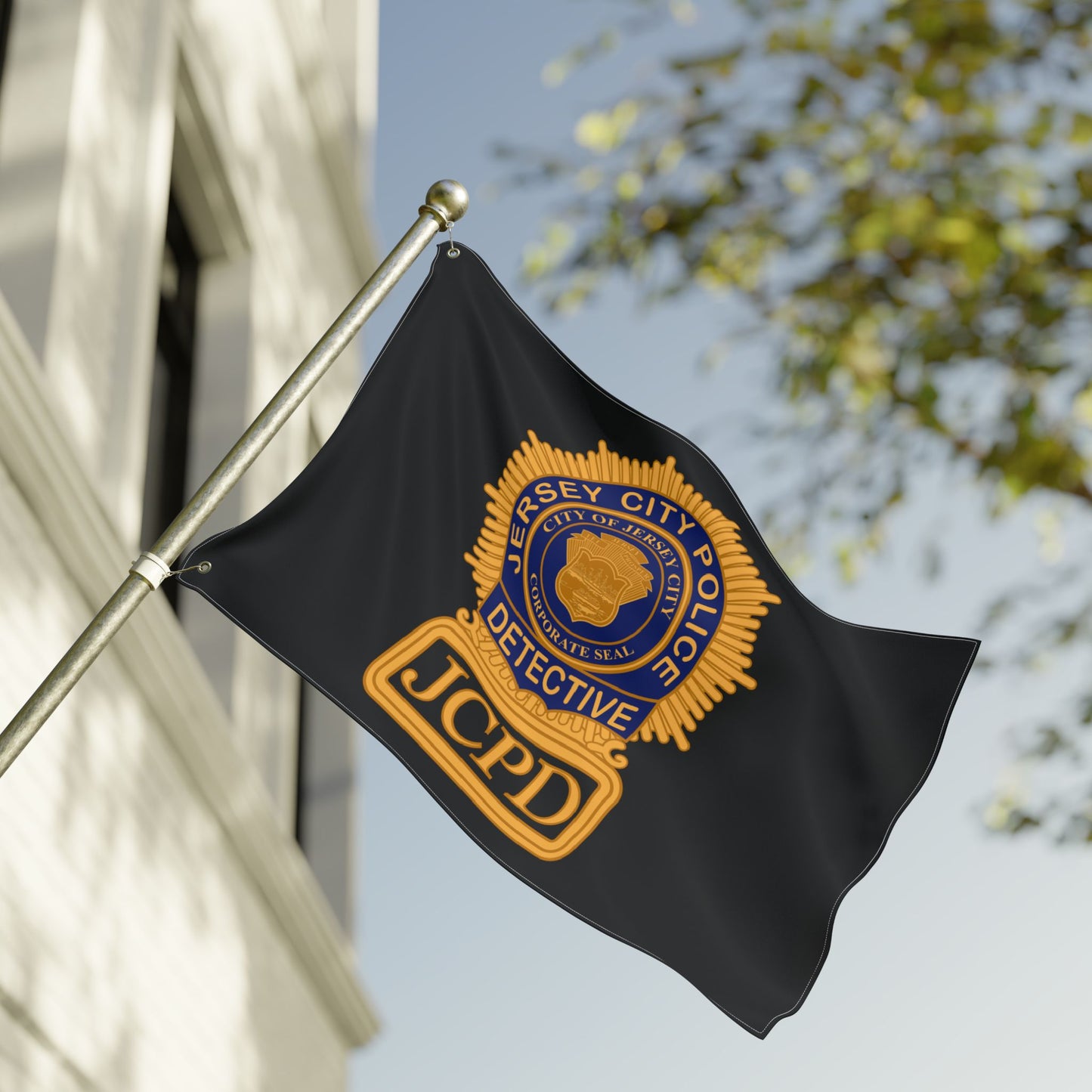 Jersey City PoliceDetective Badge Double-Sided Flag