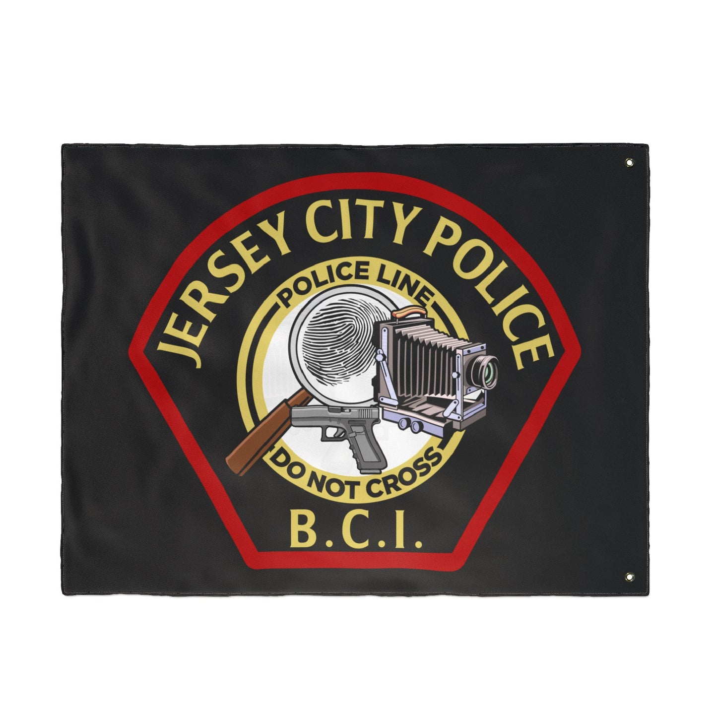 Jersey City Police B.C.I. Double-Sided Flag