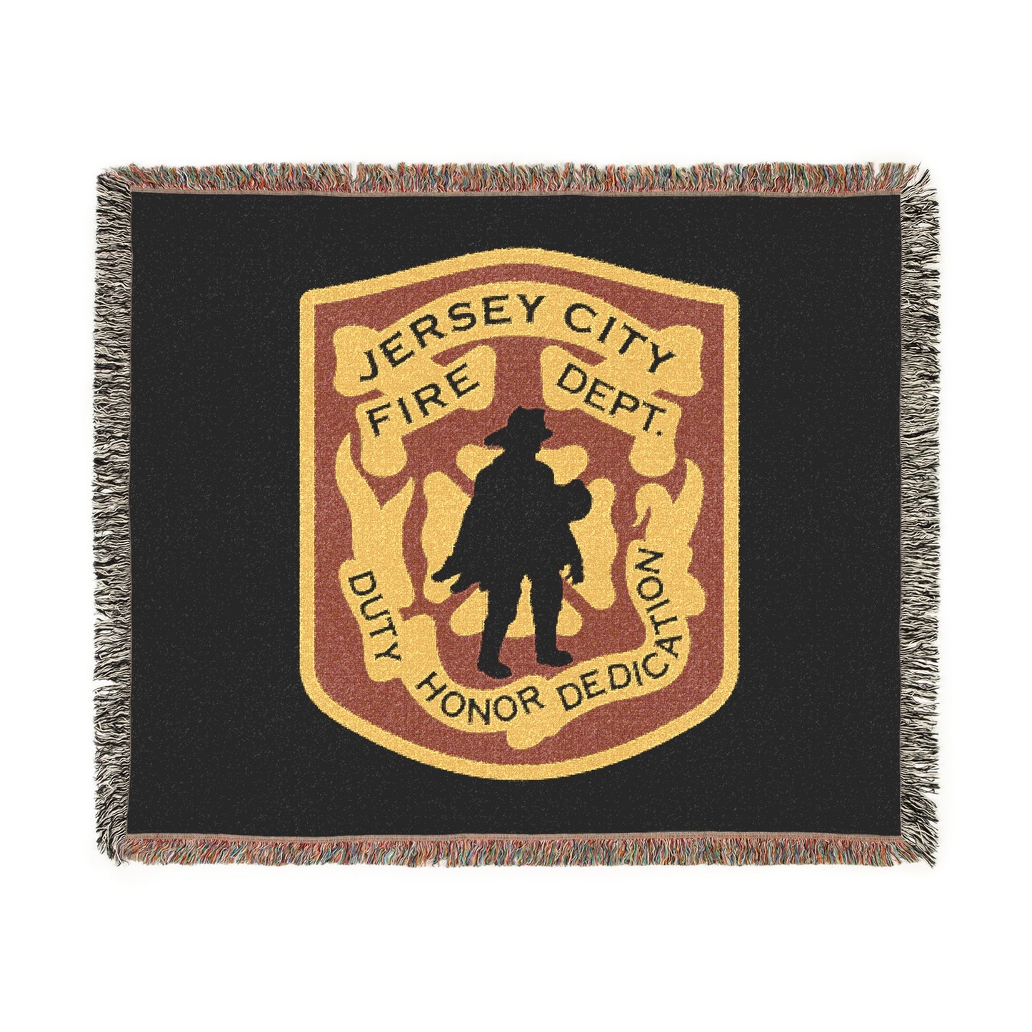 Jersey City Fire Department Patch Woven Blanket — Honor & Duty Throw