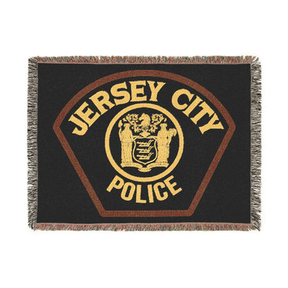 Jersey City Police Patch Woven Throw Blanket