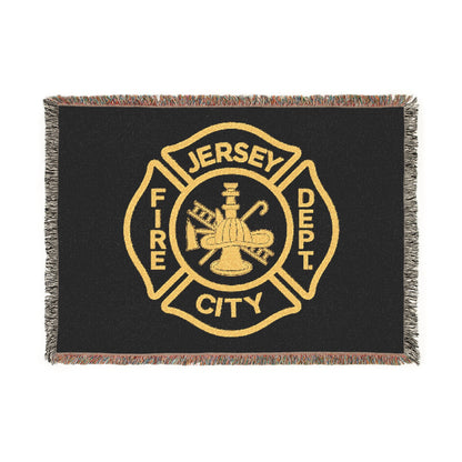 Jersey City Fire Department Woven Blanket — Jersey City Maltese Cross Design