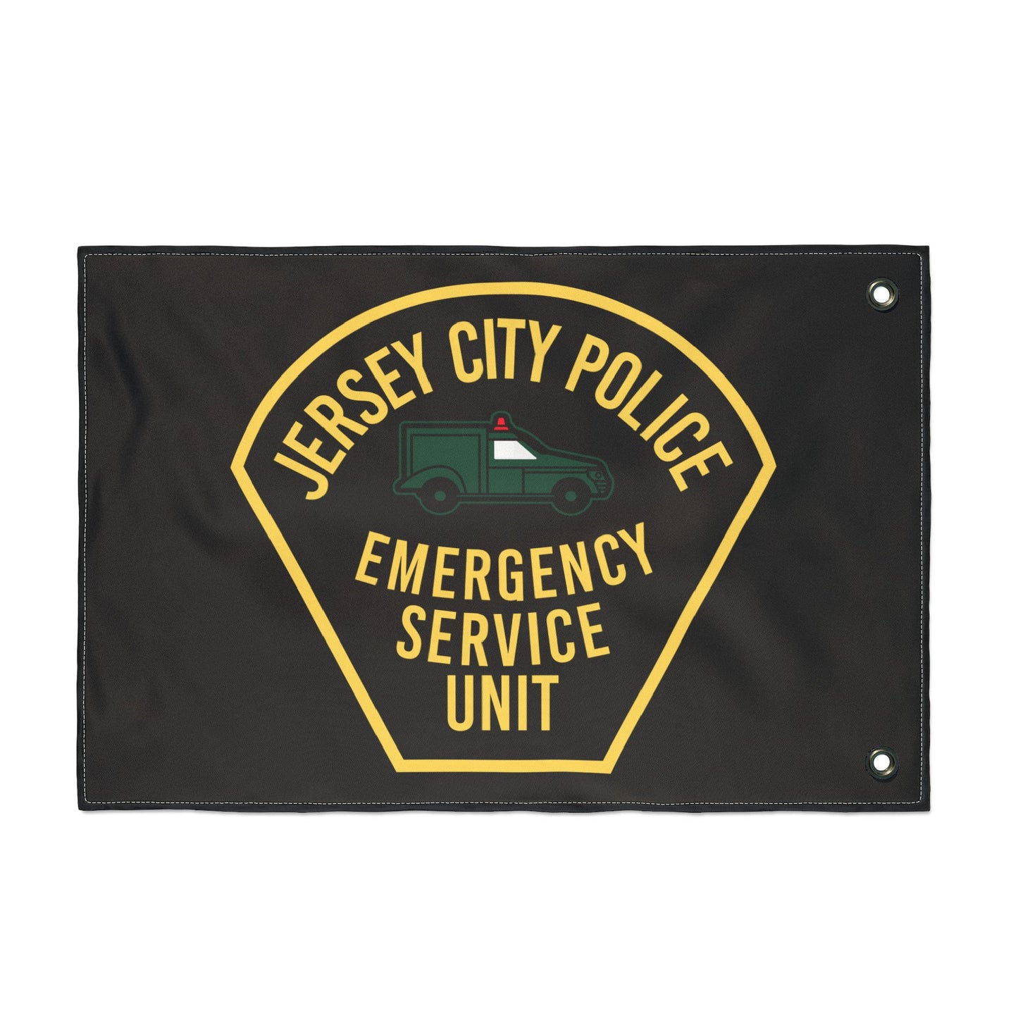 Jersey City Police Original Esu Patch Double-Sided Flag