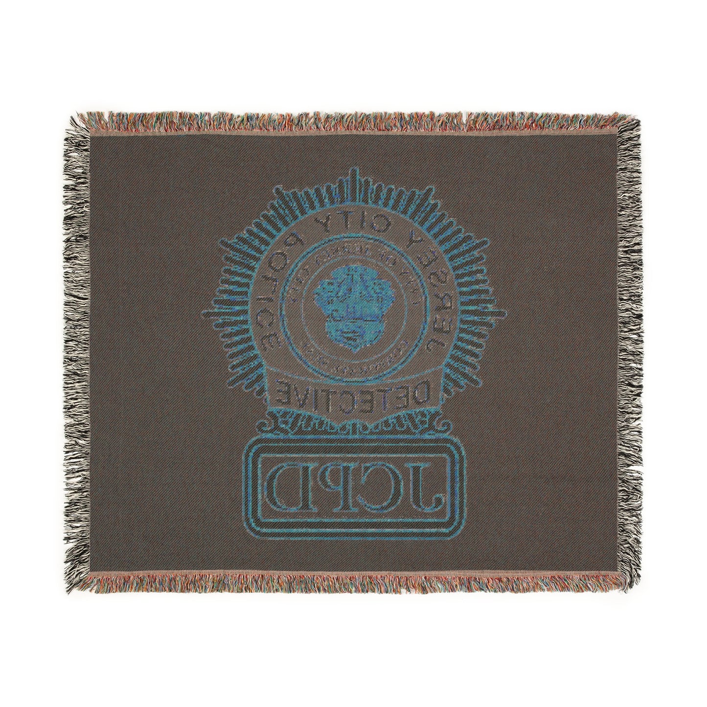 Jerse City Police Detective Badge Woven Blanket | JCPD Detective Badge Throw