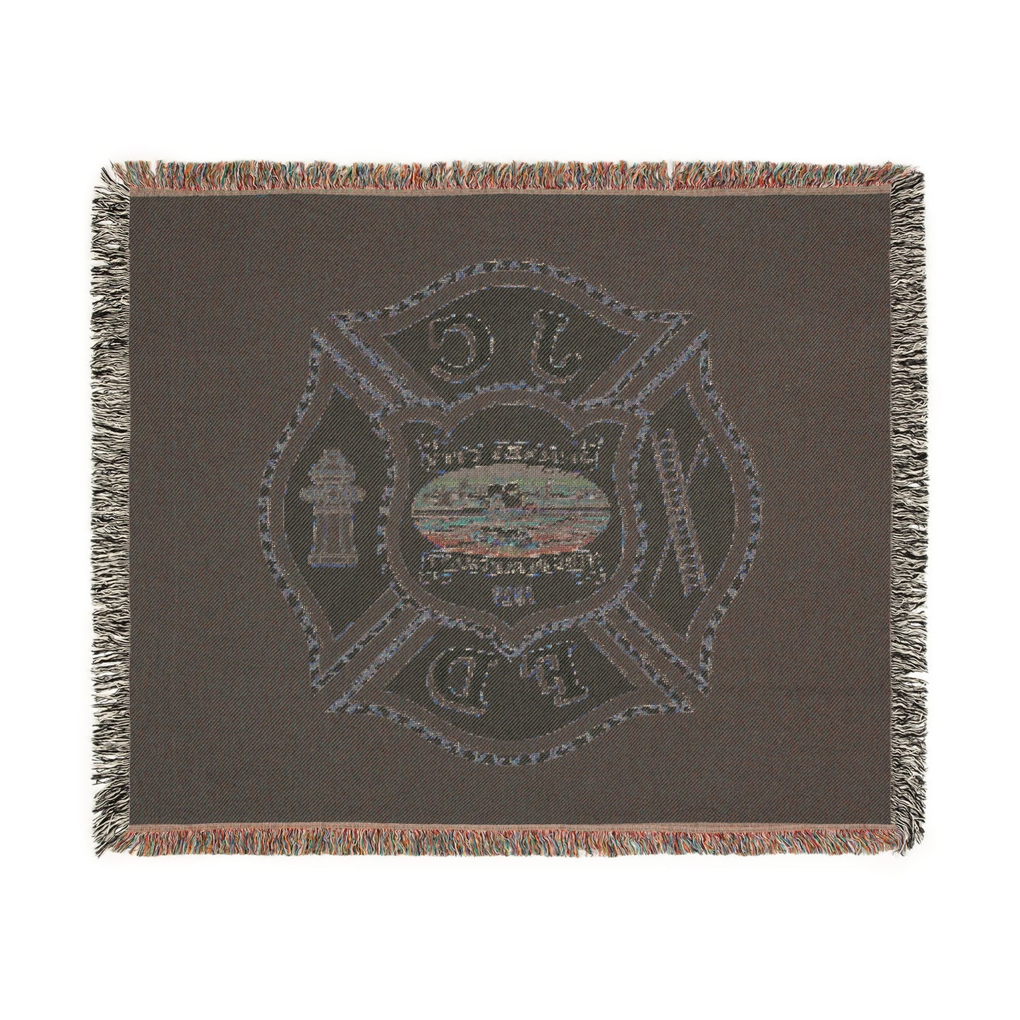 Jersey City Fire Department  Woven Blanket — JCFD Department Emblem Throw