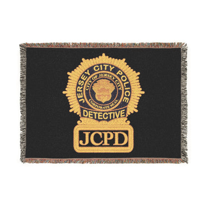 Jerse City Police Detective Badge Woven Blanket | JCPD Detective Badge Throw