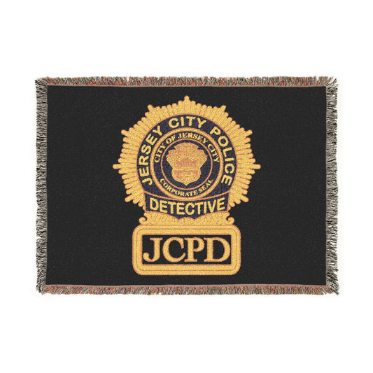 Jerse City Police Detective Badge Woven Blanket | JCPD Detective Badge Throw