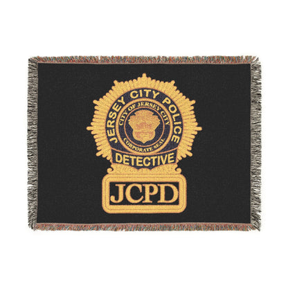 Jerse City Police Detective Badge Woven Blanket | JCPD Detective Badge Throw