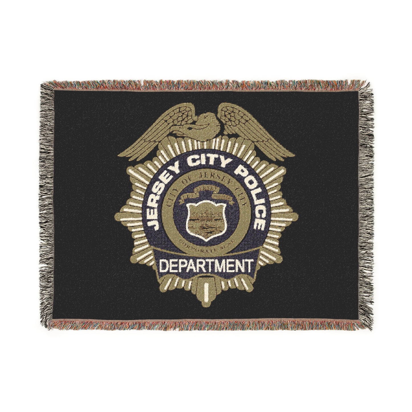 Jersey City Police Seal Woven Blanket