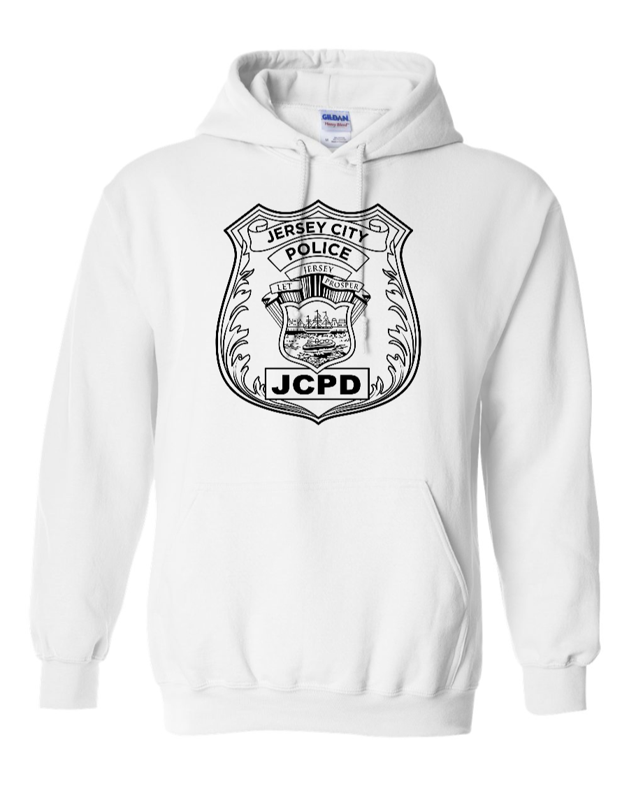 JERSEY CITY POLICE BADGE HOODED SWEATSHIRT
