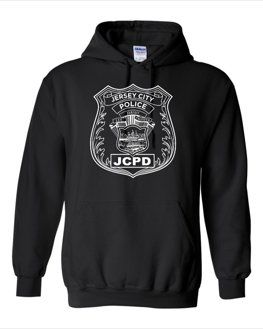 JERSEY CITY POLICE BADGE HOODED SWEATSHIRT