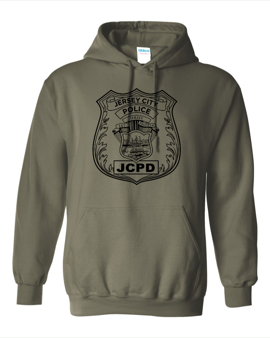JERSEY CITY POLICE BADGE HOODED SWEATSHIRT