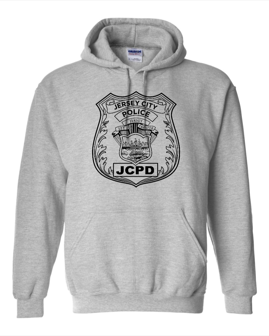 JERSEY CITY POLICE BADGE HOODED SWEATSHIRT