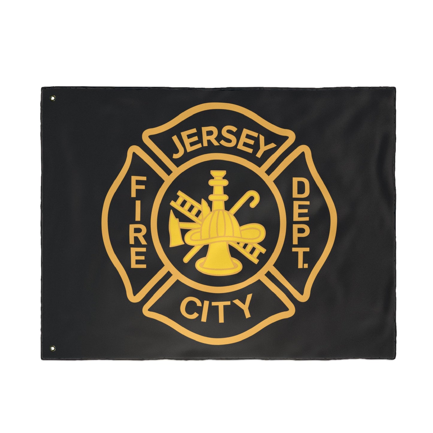 Jersey City Fire Dept Maltese Cross Double-Sided Flag