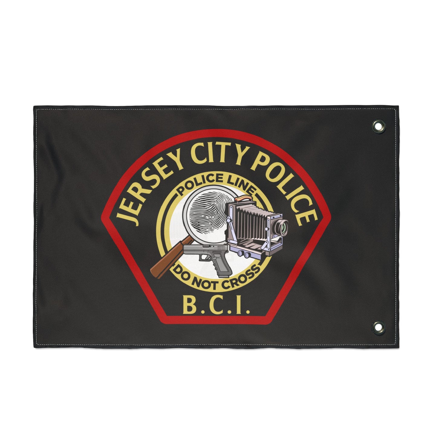 Jersey City Police B.C.I. Double-Sided Flag