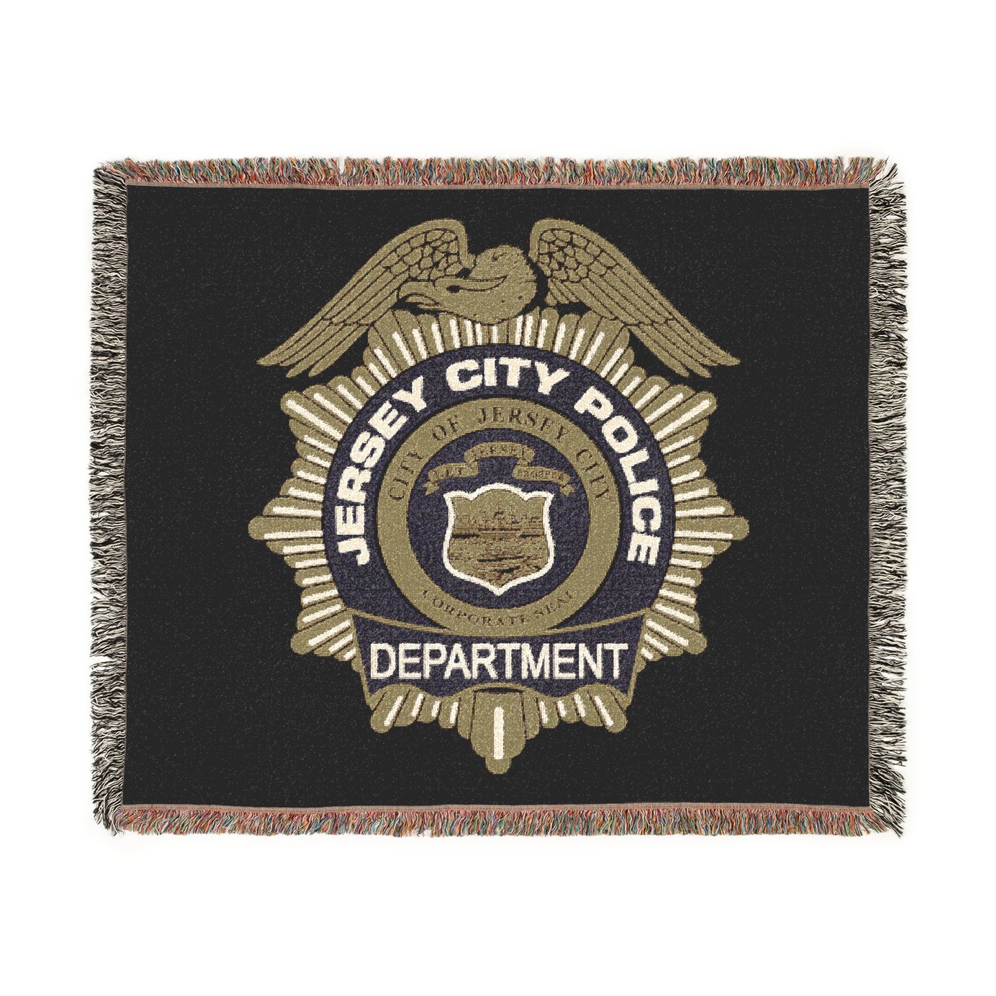Jersey City Police Seal Woven Blanket