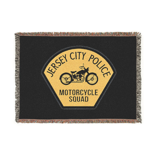 Old Jersey City Police Motorcycle Squad Woven Blanket
