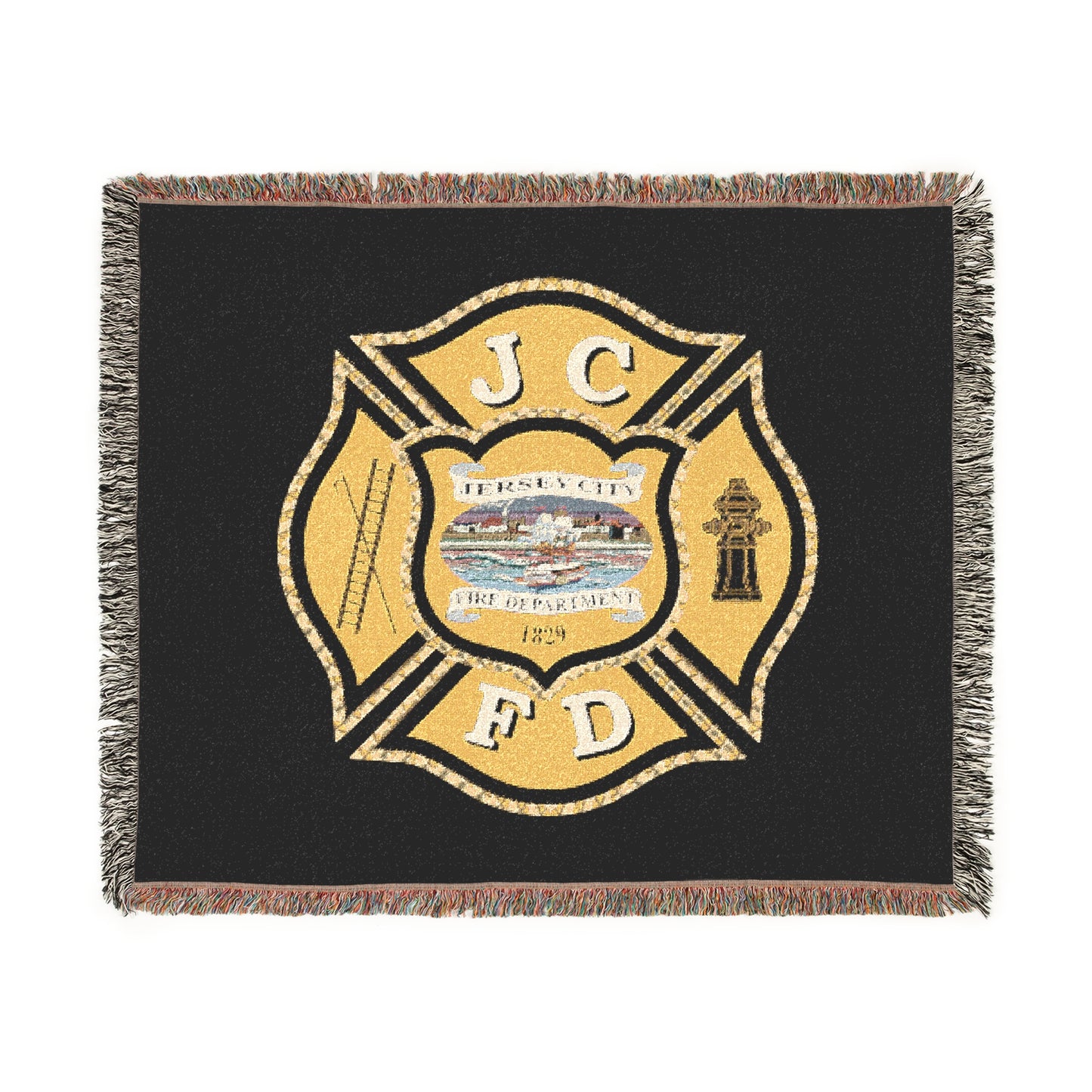 Jersey City Fire Department  Woven Blanket — JCFD Department Emblem Throw