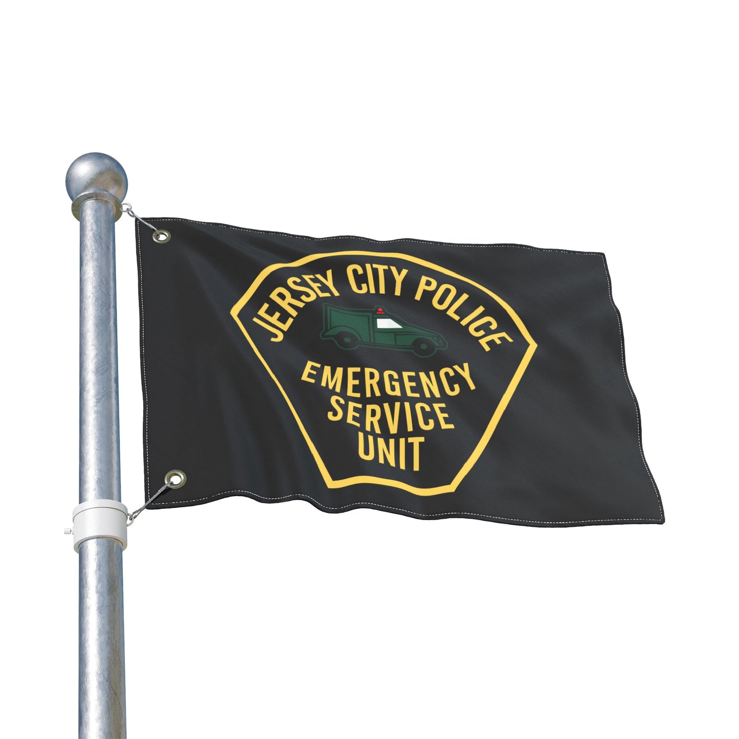 Jersey City Police Original Esu Patch Double-Sided Flag