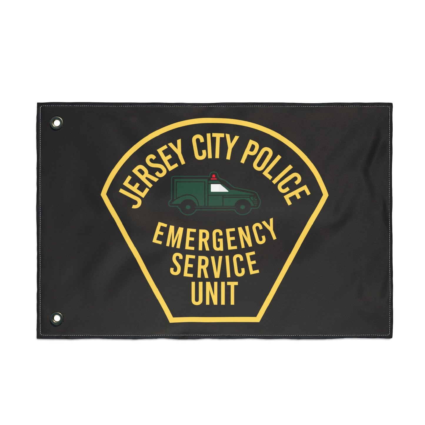 Jersey City Police Original Esu Patch Double-Sided Flag