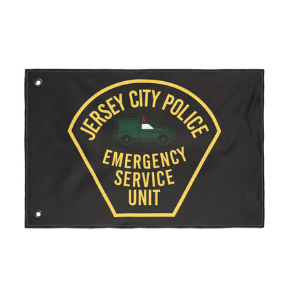 Jersey City Police Original Esu Patch Double-Sided Flag