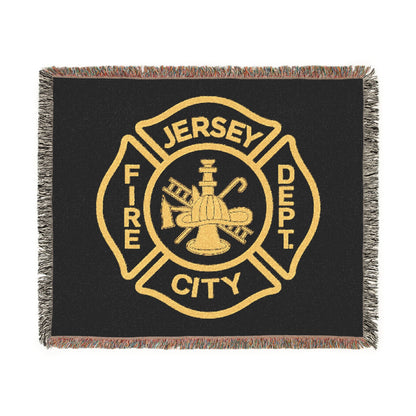 Jersey City Fire Department Woven Blanket — Jersey City Maltese Cross Design