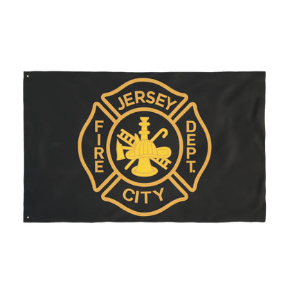 Jersey City Fire Dept Maltese Cross Double-Sided Flag