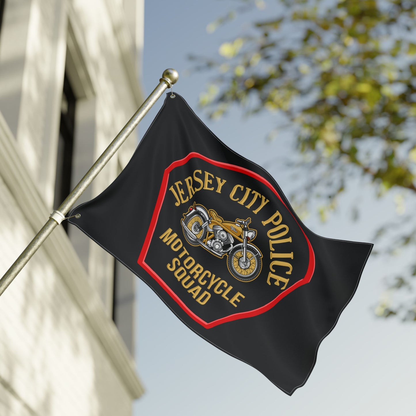 Jersey City Police Motorcycle Squad Double-Sided Flag