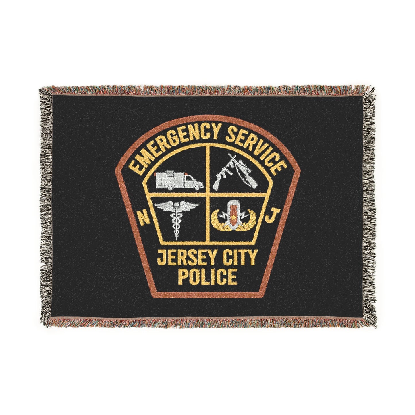 Jersey City Police Emergency Service Woven Throw Blanket